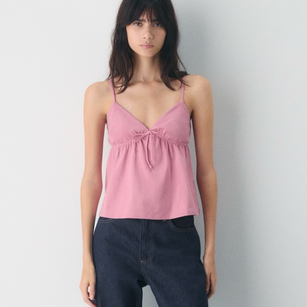 NWT Aritzia CottonWhisk Loulou Pink Camisole Top in Size S